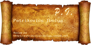 Petrikovics Ibolya névjegykártya