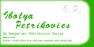 ibolya petrikovics business card